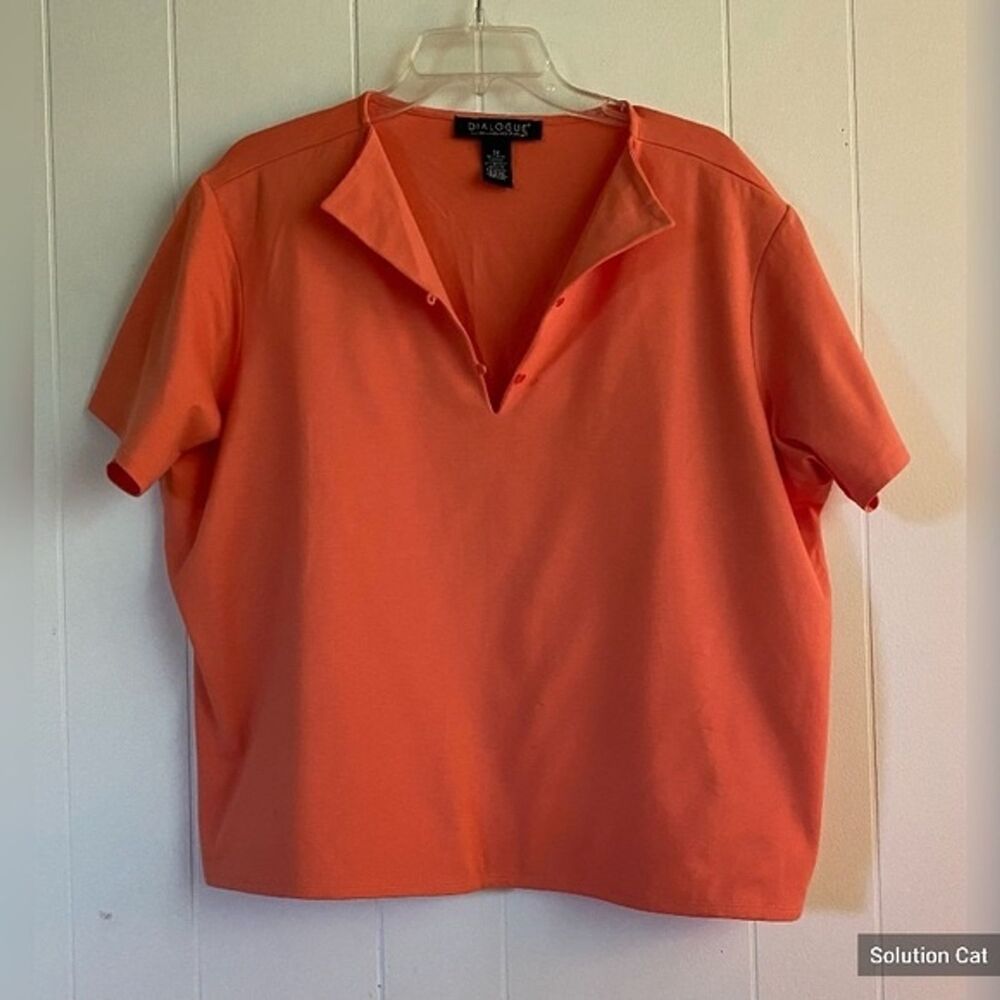 Dialogue Top Women’s 3X Orange Cotton Stretch